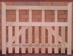Open boarded St Asaph wooden driveway gates