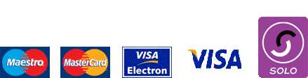We accept the following UK Credit and Debit cards UK Credit and Debit cards accepted