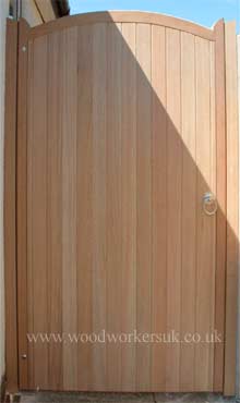 Curved headed gates made to measure in hardwood and softwood