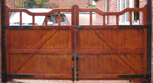 Rear view of our Bala wooden driveway gates