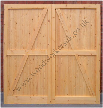 Wooden side hung garage doors