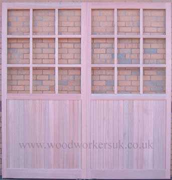 Custom garage doors with extra row of daylight openings