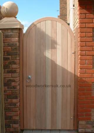 Our semi circular arched headed gate in Meranti (Hardwood) - Click to enlarge image Semi circular arched pedestrian gates