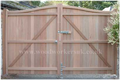 Handcrafted wooden driveway gates