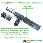 heavy duty lockable cross pattern door bolts