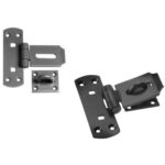 Heavy duty vertical hasps and staples