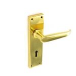 Securit 150mm Solid Polished Brass Victorian Straight Lever Lock Handles