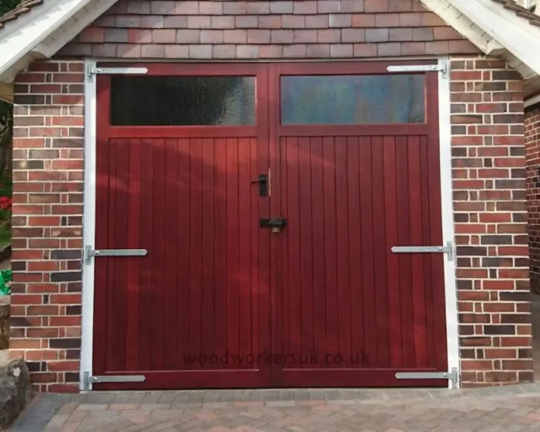 Aber side hinged garage doors fitted front view