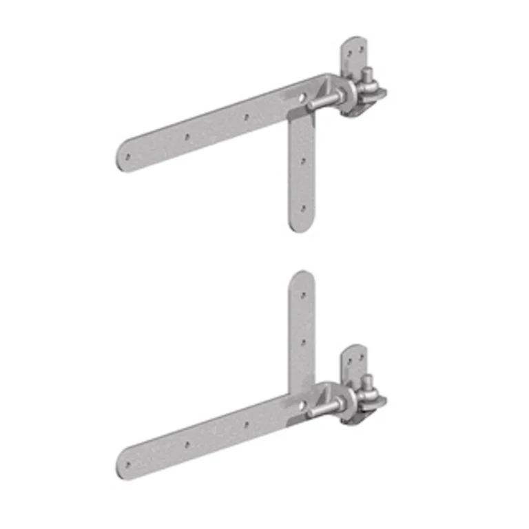 Braced adjustable gate hinges